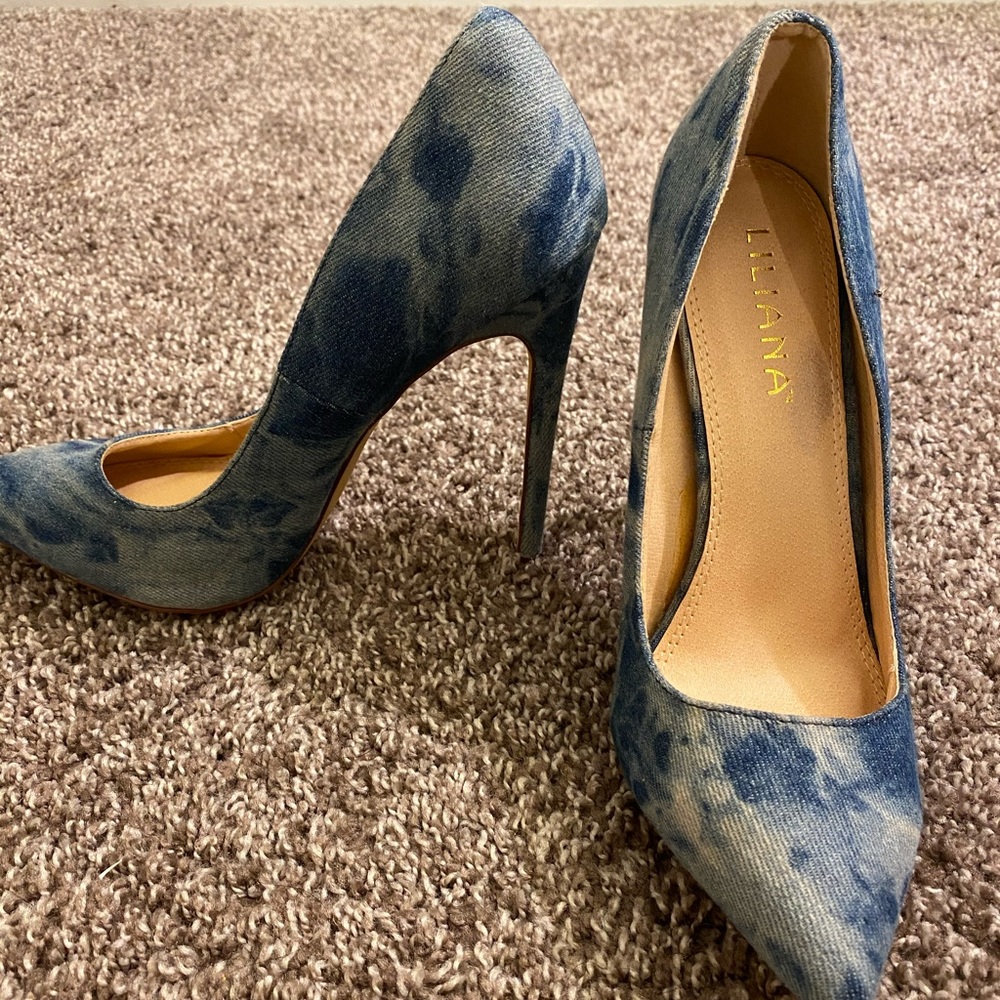 Denim heels